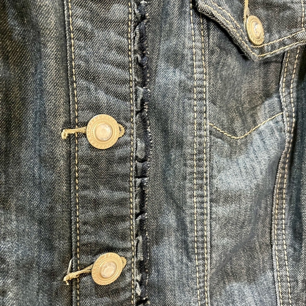 Dressbarn Dark Wash Blue Jean Jacket with Stretch Size XL - Picture 6 of 9